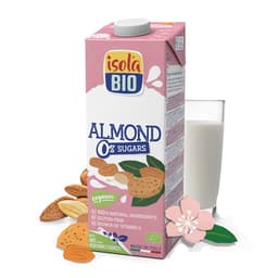 Front view of product: Isola Bio Almond Milk 0% Sugars