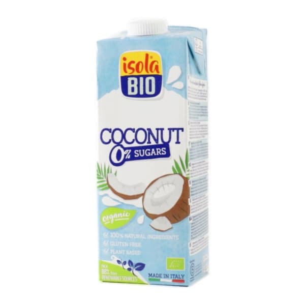 Front view of product: Isola Bio Coconut Milk 0% Sugars
