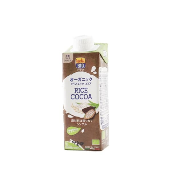 Front view of product: Isola Bio Rice Milk with Cocoa