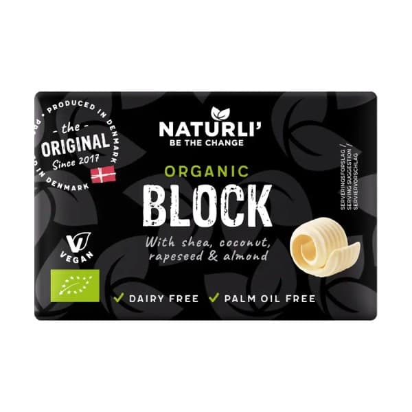 Front view of product: Naturli Organic Vegan Block