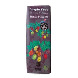 Front view of product:  People Tree Fair Trade Bar Chocolate, Bitter Peru 75
