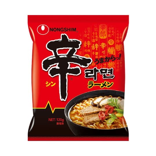 Front view of product: Nongshim Shin Ramen (bag)