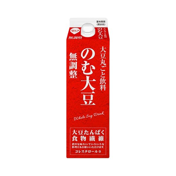 Front view of product: Sujahta Meiraku Drinkable Soybeans, Soymilk with Soy Pulp