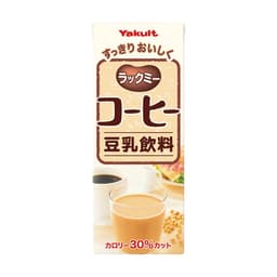 Front view of product: Yakult Rakkumi Coffee Soymilk Drink